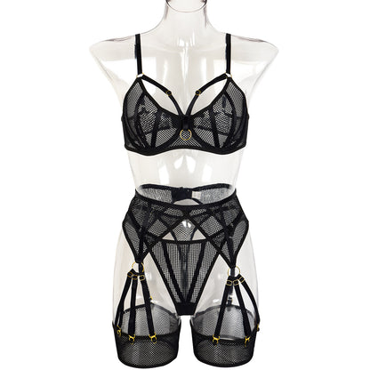 Personalized Underwear Mesh Stitching Decorations Shell Palm Complex 5 Piece Set Can Be Split Suit
