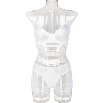 Sexy Match Sets Complex Heavy Craft Underwear Mesh Splicing Tape Leg Ring