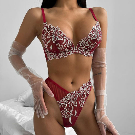 Sexy Underwear Mesh See through Underwear with Floral Adjustable