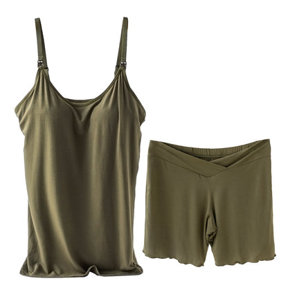 Underwired Padded Pregnant Woman Breastfeeding Overall Dress Set