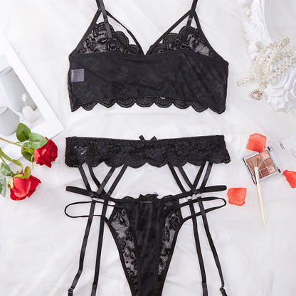 Plus Size Sexy Lingerie Set Popular Ultra Thin Lace Hollow Out Cutout out Set