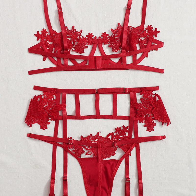 Sexy Lingerie Lace Cutout Underwear Set Seduction Sexy T Back