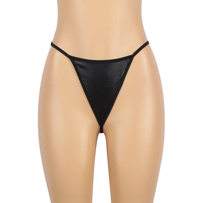 plus Size Underwear Lace Sleeveless Jumpsuit Sexy Black Leather Bra Set