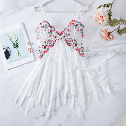 Sexy Seduction Sexy Lingerie Set Lace Mesh See through One Piece Pajamas Women