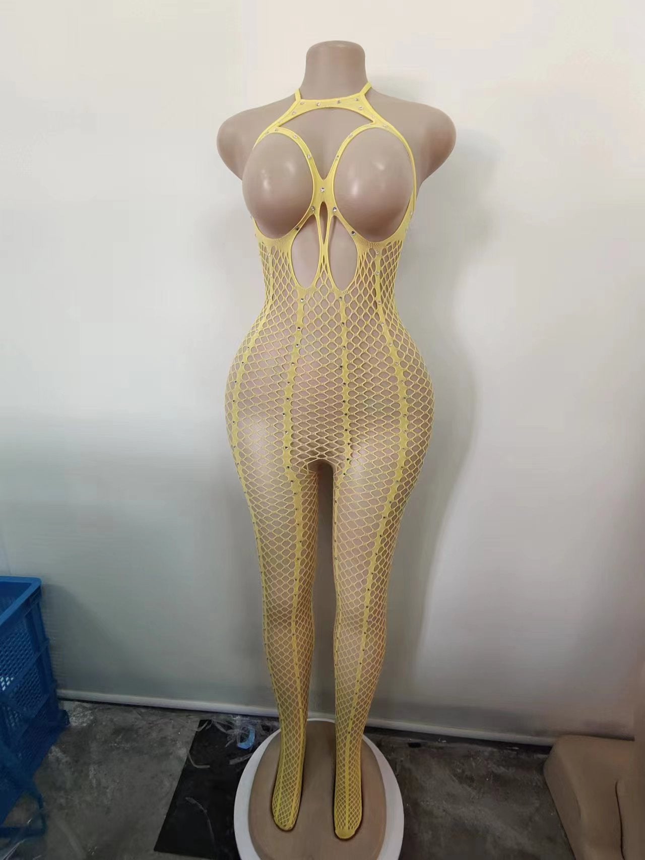Rhinestone Sexy Lingerie Shiny Starry Diamond Fishnet Clothes