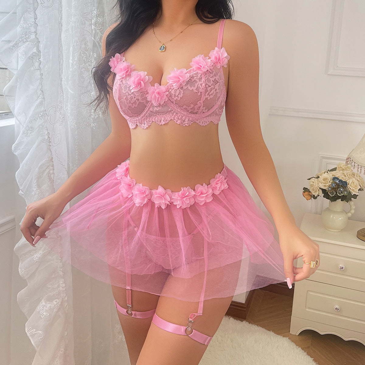 Sexy Lingerie Set Lace Sexy Temptation Thong Pettiskirt Women