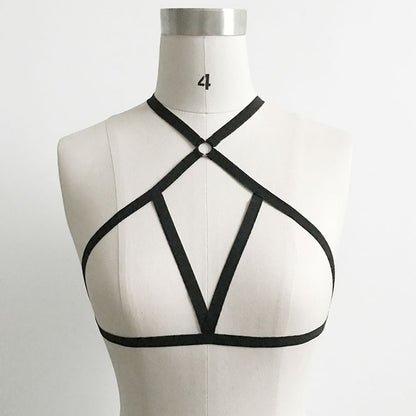 Sexy Underwear Tied Top Solid Color Elastic Band Halter Fashion Bra Dew Female