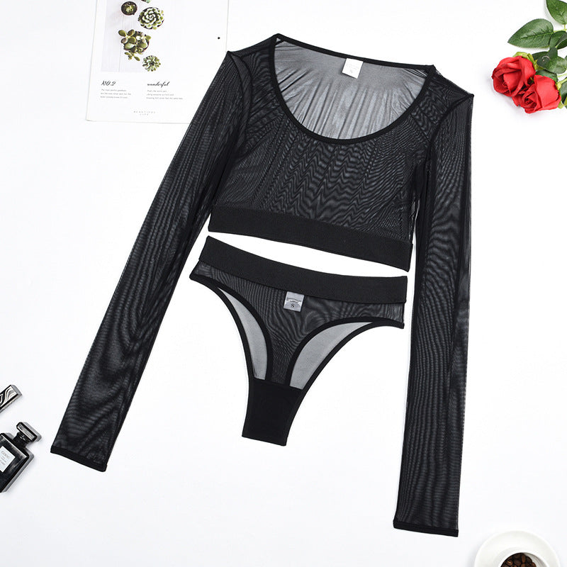 Women Clothing Seller Sexy Sheer Mesh Long Sleeve Body Shaping Sexy Suit Thin