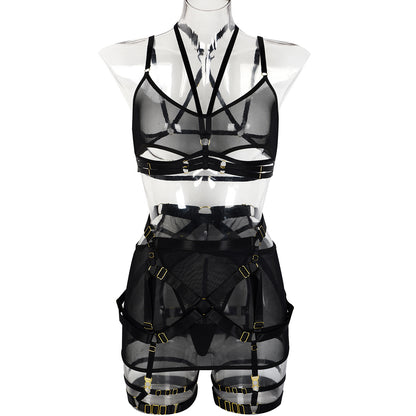 Conjunto de ropa interior sexy Sello de cintura con costura de cinturón complejo de industria pesada
