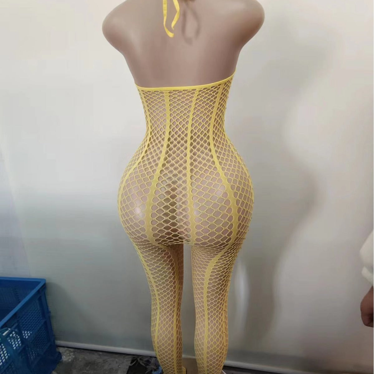 Rhinestone Sexy Lingerie Shiny Starry Diamond Fishnet Clothes