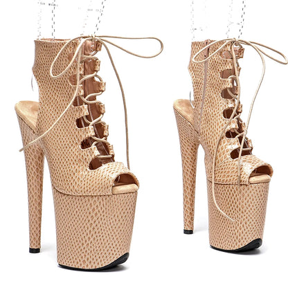 20CM/8inches Fashion Club Stage Performance High Heel  Ankle Boots  Women Models Catwalk Show  2B