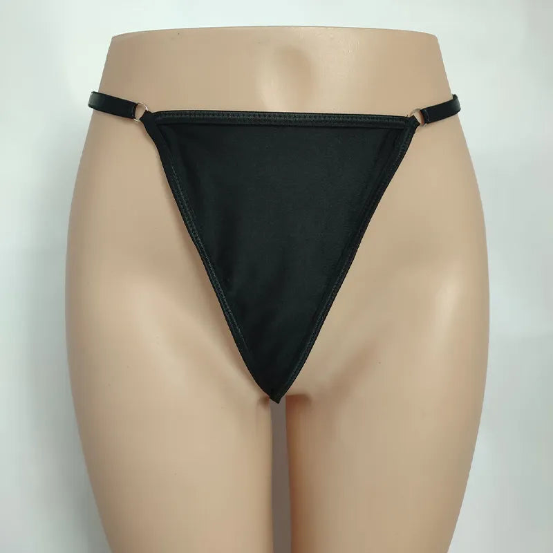 Crotchless Mini Panties Women Perspective Underwear Ladies Metal Chain Thongs Crotchless BABY Letter Briefs  Lingerie