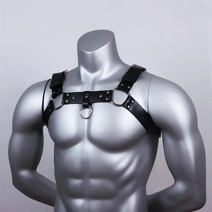Leather Chest Harness Men Harness Adjustable ual Body  Cage Harness Belts Rave  Clothing for Adult