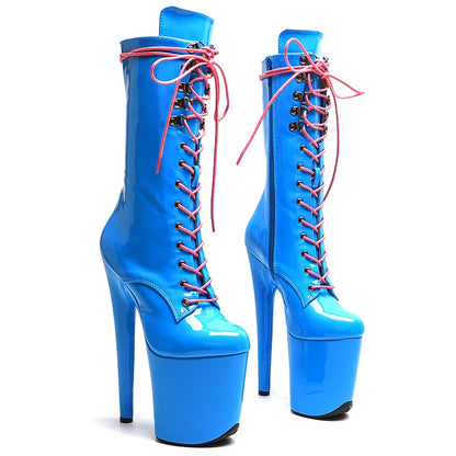 20cm/8inches Patent  Upper   Fashion  High Heel platform   Pole Dancing boots