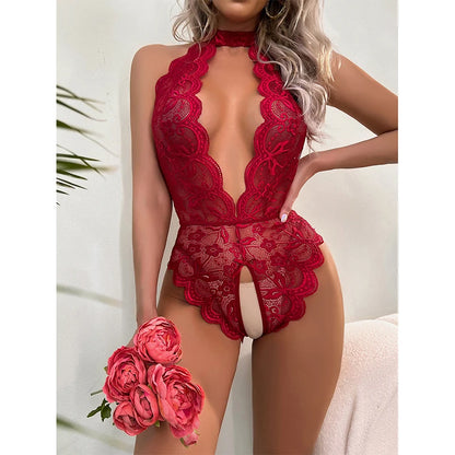 Hot  Costume Wedding  Underwear Open Ass Bra Set Lace Women Babydoll Lingerie Set Dirty Female  Lingerie