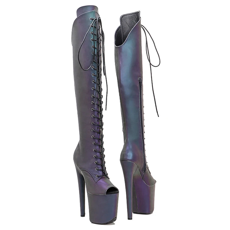20CM/8Inch PU Upper  Platform disco party High Heels Shoes Pole Dance boot