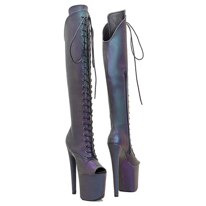 20CM/8Inch PU Upper  Platform disco party High Heels Shoes Pole Dance boot