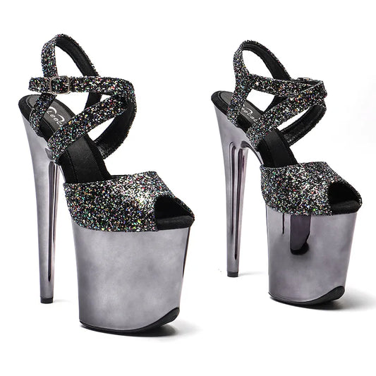 20cm/ 8inches glittering upper  platform  high heel sandals  pole dance shoes