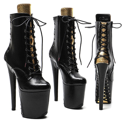 20CM/8inches Snake   Upper  Fashion trend y   High Heel   platform Pole Dance boot