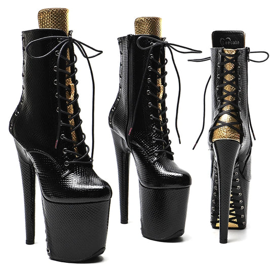 20CM/8inches Snake   Upper  Fashion trend y   High Heel   platform Pole Dance boot