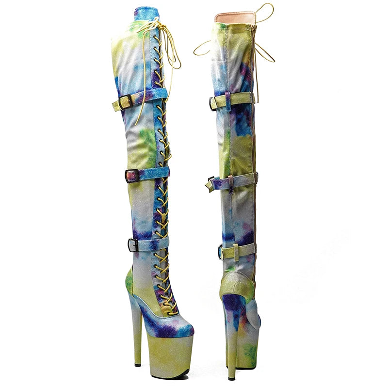 20CM/8inches PU  Upper y exotic young trend fashion  boots High Heel   platform Pole Dance boot