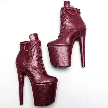 20CM/8inches super short boots Pole dance shoes High Heels Pole Dance boot