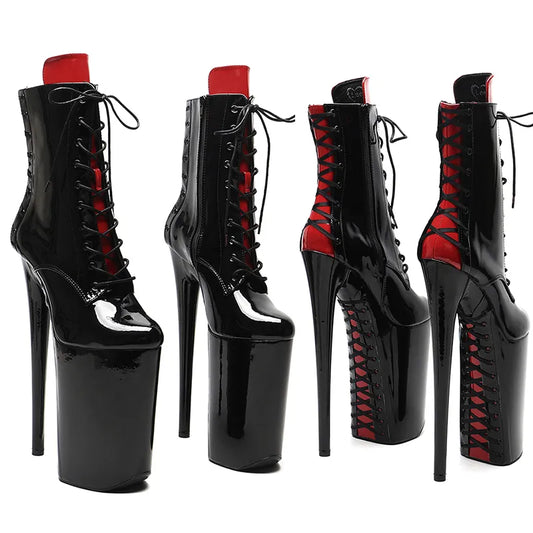 26CM/10inches Patent Upper Black with Red   y exotic High Heel platform party shoes Pole Dance boot