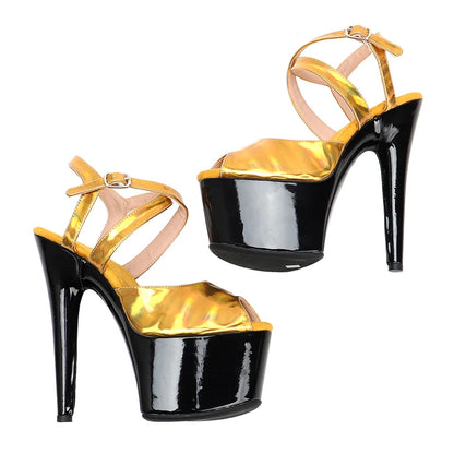 17cm/7inch PU Upper fancy pole dance lady shoe high heel platform pole dance shoes