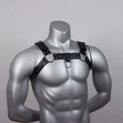 Faux Leather Chest Harness Men Adjustable ual Body  Cage Harness Belts Rave  Clothing for Adult