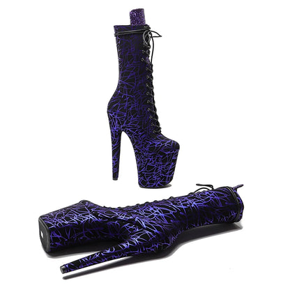 20CM/8Inch  Ankle Boots y  Stripper Shoes  Women Pole Dance Models Catwalk Show nightclub super high heel  4B