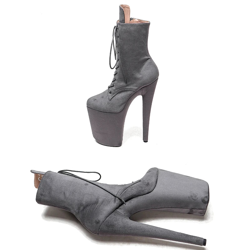 23CM/9inches Suede upper  y boots  High Heels Platform Pole Dance shoes