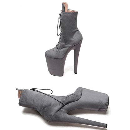 23CM/9inches Suede upper  y boots  High Heels Platform Pole Dance shoes