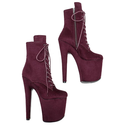 20CM/8inches suede Pole dance shoes High Heel platform Boots closed toe Pole Dance boot