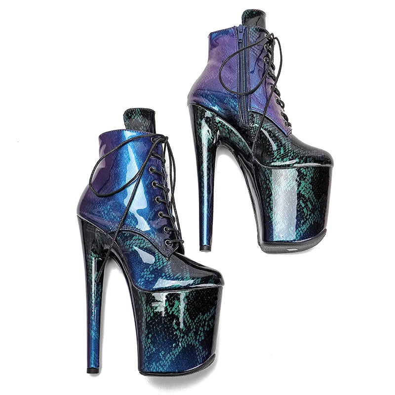 20CM/8Inch PU upper  Platform boots  party High Heels  Pole Dance shoes