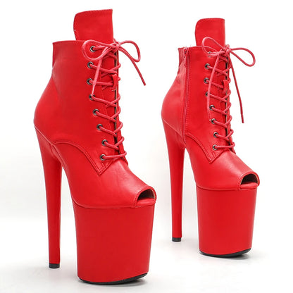 20CM/8inches ankle boots open toe  fashion for  lady party  High Heel platform boots Pole Dance boot 2B