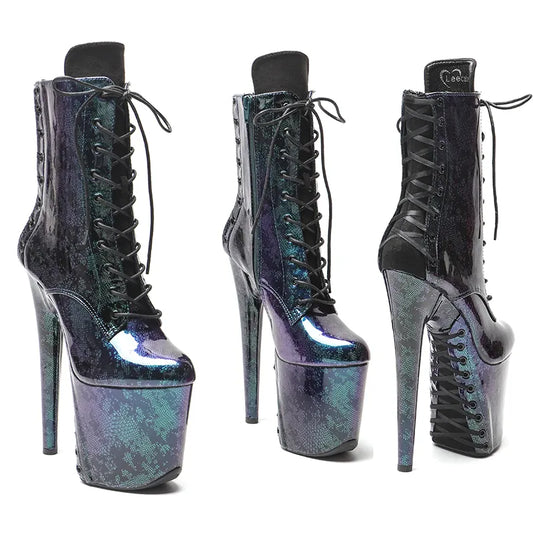 20CM/8Inch PU Upper Women's Platform   party High Heels Shoes Pole Dancing boot