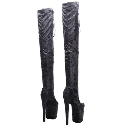 20CM/8inches suede upper  fashion  lady High Heel platform  Pole Dance boots