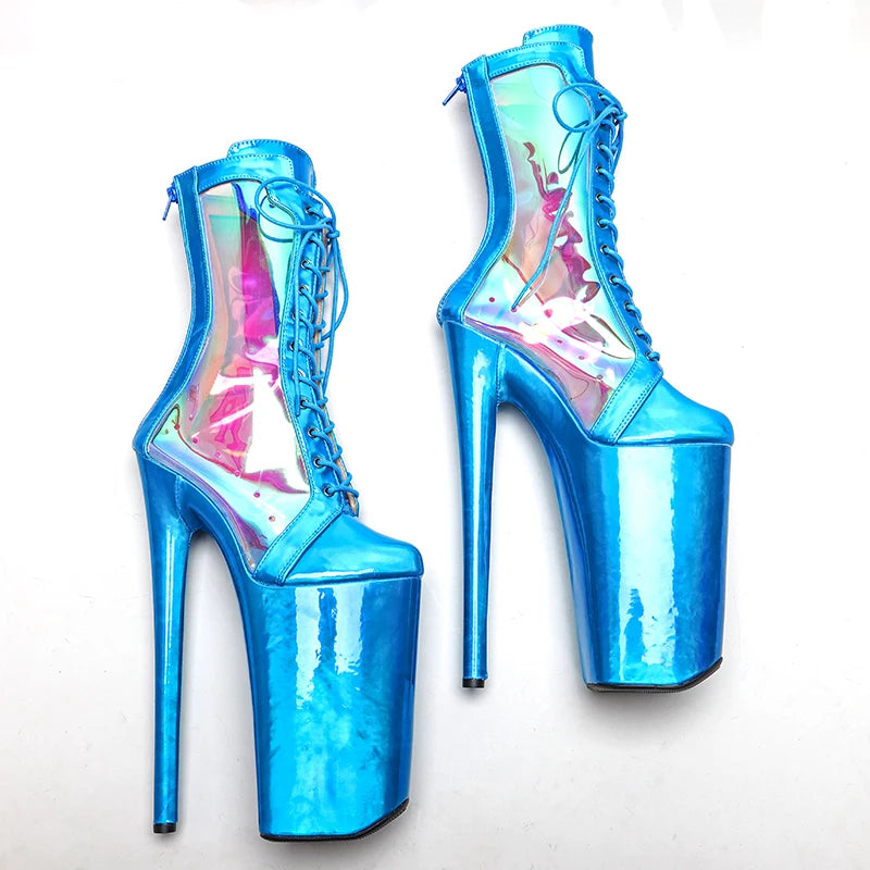 26CM/10inches  snake patent y exotic platform boot party shoes model nightclub super high heel  Pole Dance boot 4B