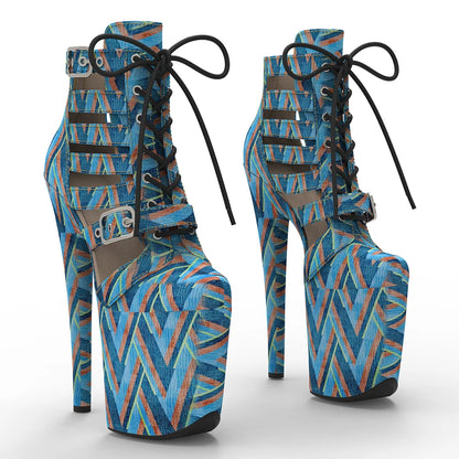 20CM/8inches colorful  PU  Upper   Fashion trend   platform Pole Dance boot
