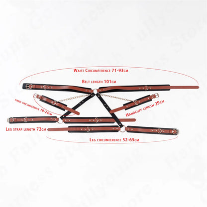Lingerie for Women PU Leather Harness Brown Garter Thight Belt Body Strap Goth Clothes Punk  Cage Suspender Rave