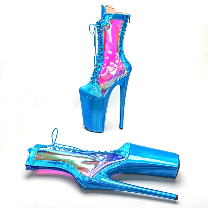 26CM/10inches  snake patent y exotic platform boot party shoes model nightclub super high heel  Pole Dance boot 4B