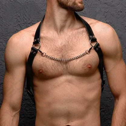 Men Harness Belts  Gay Clothing for  Rave ual PULeather Chest Adjustable  Gay Body  Cage Harness Lingerie