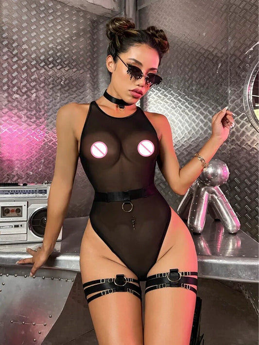 Ellolace Sex Sensual Lingerie Bodysuit Thong Sword Belt Erotic Transparent Teddy Bear Porno Exotic Costumes Tempt Babydoll