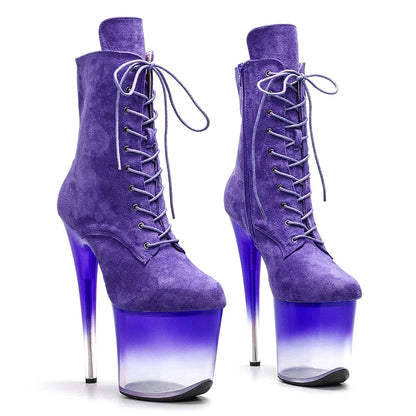 20CM/8Inch Suede Upper y  model for  lady ankle boots High Heels platform  Pole Dance boot