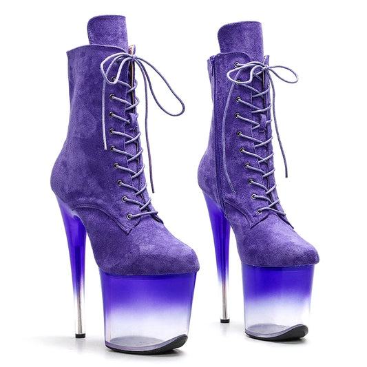 20CM/8Inch Suede Upper y  model for  lady ankle boots High Heels platform  Pole Dance boot