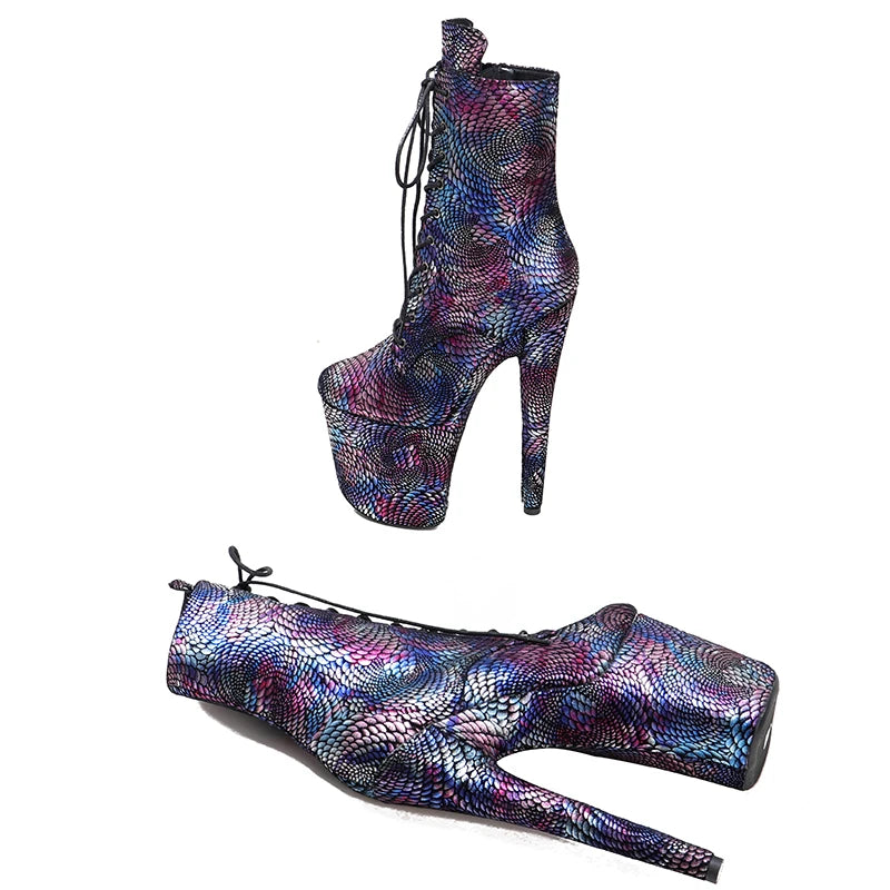 20CM/8Inch Genuine Leather Women's Platform disco party High Heels  Pole Dance boot