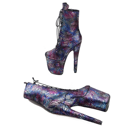 20CM/8Inch Genuine Leather Women's Platform disco party High Heels  Pole Dance boot