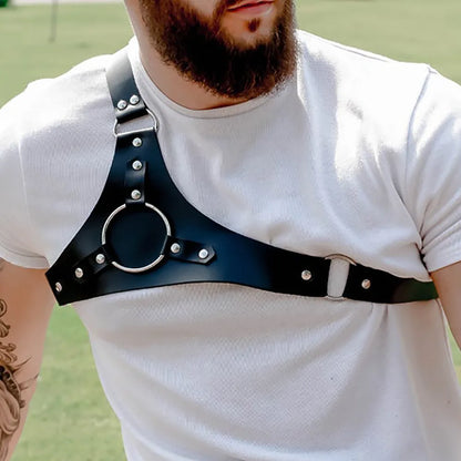 Gothic Exotic Punk Body Chest Harness Mens Leather Top  Gay  Underwear  Man Rave Accessories Male  Tanks