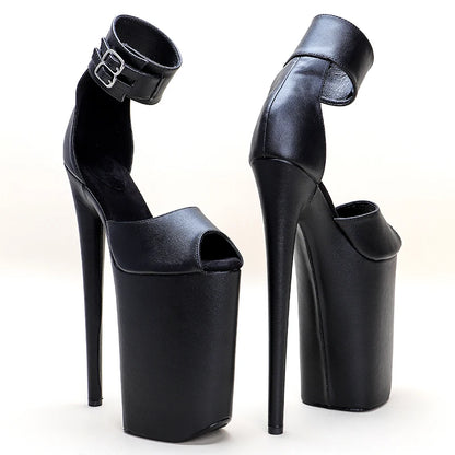 26CM/10inche  Matte  PU upper Open Toe   High Heel platform y exotic  party sandals   Pole Dance shoes