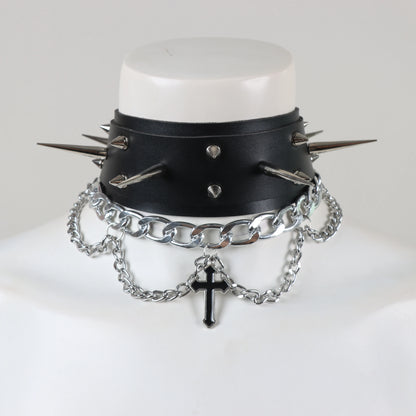Gothic Leather  Women Harness Collar Necklaces Fashion Body  Party Punk Rave Harajuku Cosplay  Accessories